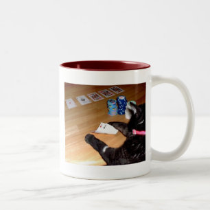 Real cat playing poker Coffee Mug