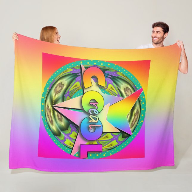 Real Cool Rainbow  Fleece Blanket (In Situ)
