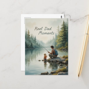 Real Dad Adventures Fathers Day Lake Fishing  Postcard