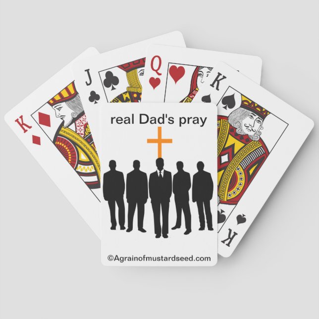 Real Dad's Pray Father's Day Playing Cards (Back)