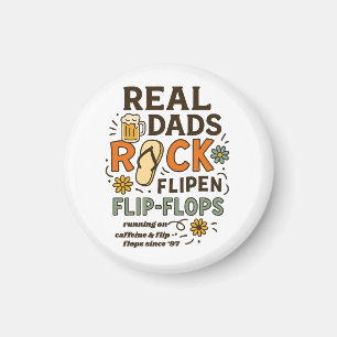 Real Dads Rock Flip-Flops Magnet