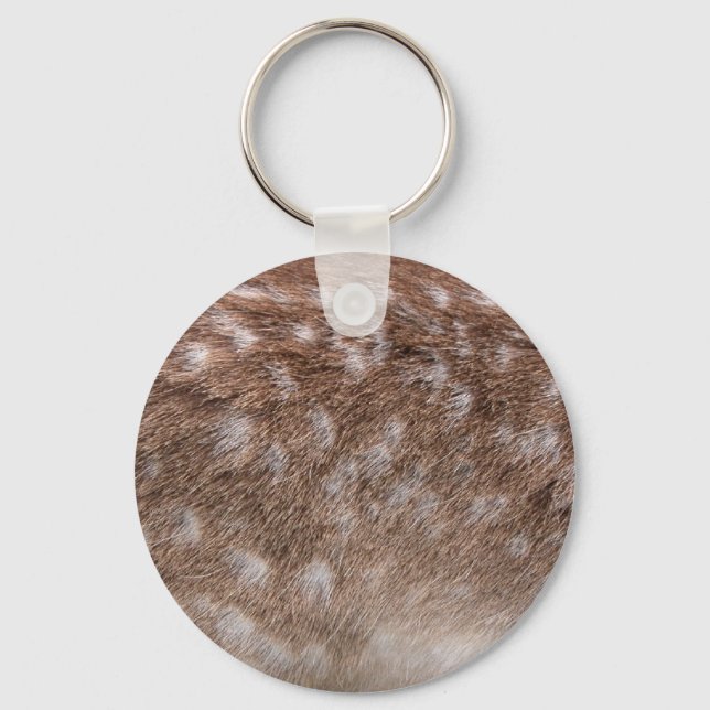Real Deer Fur Photo Sampling Wildlife Gift Key Ring (Front)