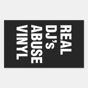 REAL DJ's ABUSE VINYL Rectangular Sticker