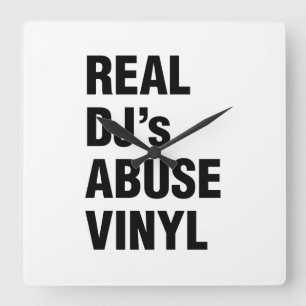 REAL DJ's ABUSE VINYL Square Wall Clock