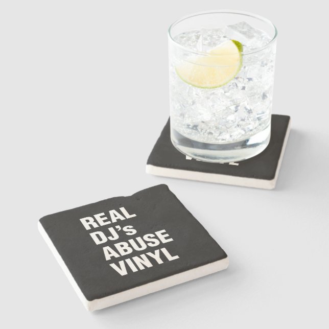 REAL DJ's ABUSE VINYL Stone Coaster (Side)