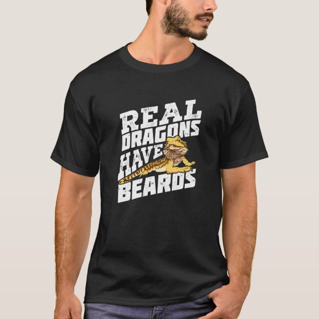 Real Dragons Have Beards Bearded Dragon Premium T-Shirt (Front)