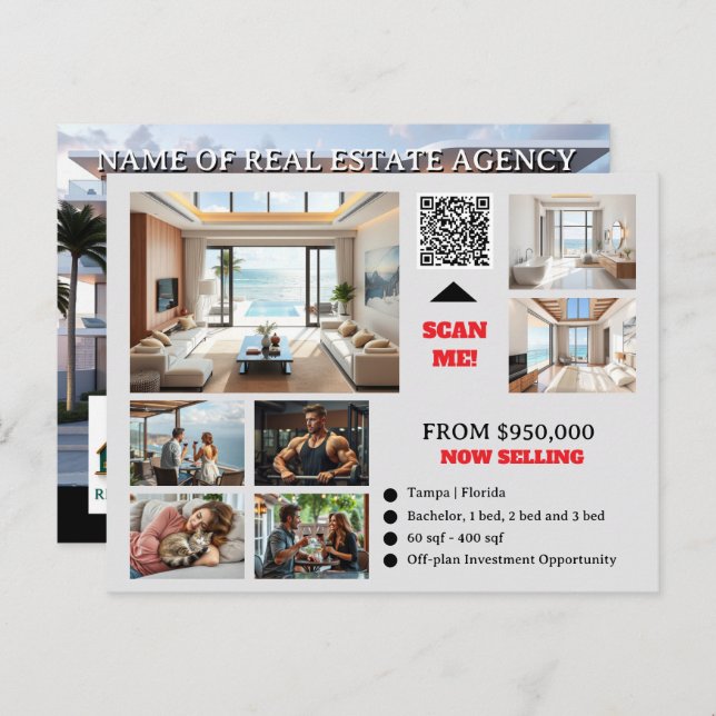 Real Estate advertisement realtor marketing  Postcard (Front/Back)
