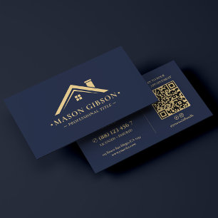 Real Estate Advisor Broker Logo Dark Blue Modern Business Card
