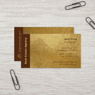 Real Estate Agency   Golden Business Card