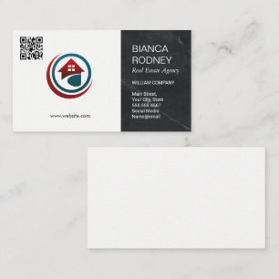 Real Estate Agency Logo QR Code Business Card