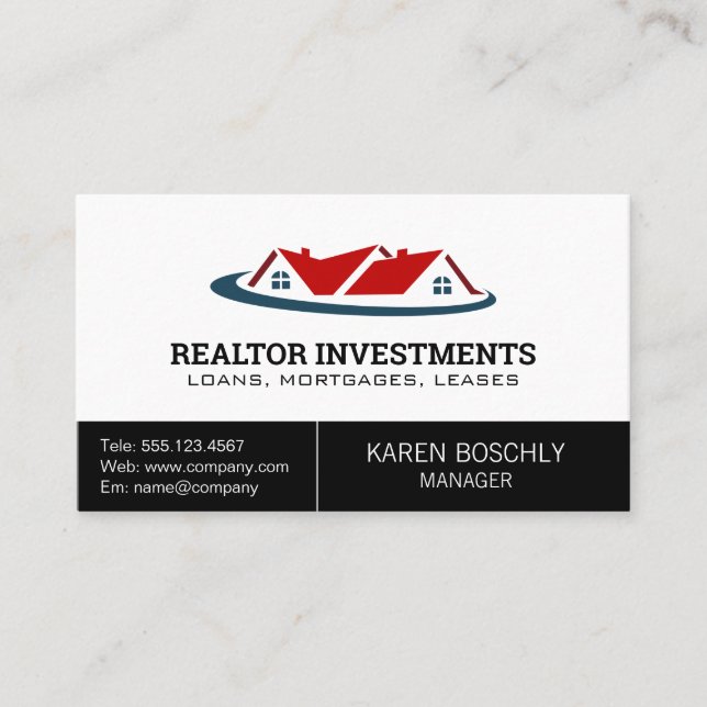Real Estate Agency | Mortgage House Real Estate lo Business Card (Front)