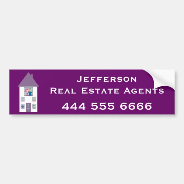 Real Estate Agent Advertising Bumper Sticker (Front)