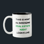 real estate agent, awesome Two-Tone coffee mug<br><div class="desc">awesome real estate agent</div>