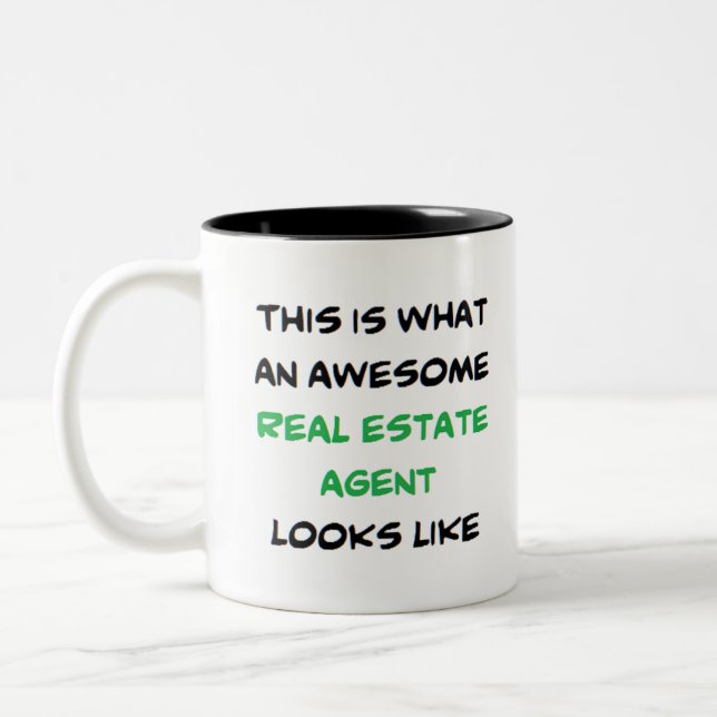real estate agent, awesome Two-Tone coffee mug (Left)