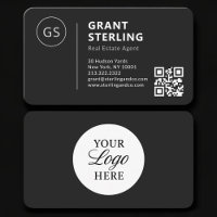 Real Estate Agent Black Logo QR Code Professional
