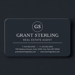 Real Estate Agent Black Professional Business Card