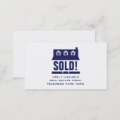 Real Estate Agent - Blue Cape Style House Business Card (Front/Back)