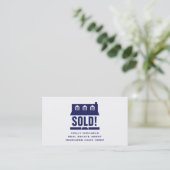 Real Estate Agent - Blue Cape Style House Business Card (Standing Front)