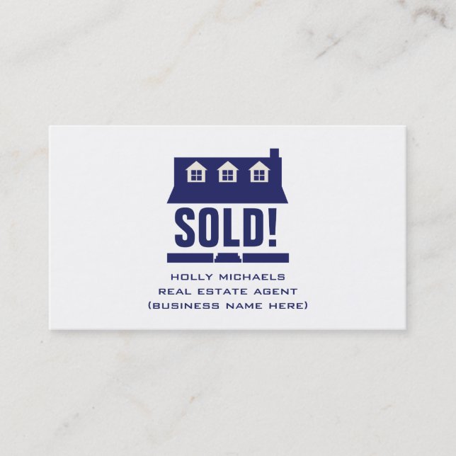 Real Estate Agent - Blue Cape Style House Business Card (Front)