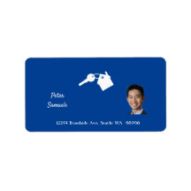 Real Estate Agent Blue Return Address Label