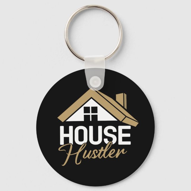 Real Estate Agent Broker Realtor House Hustler Key Ring (Back)