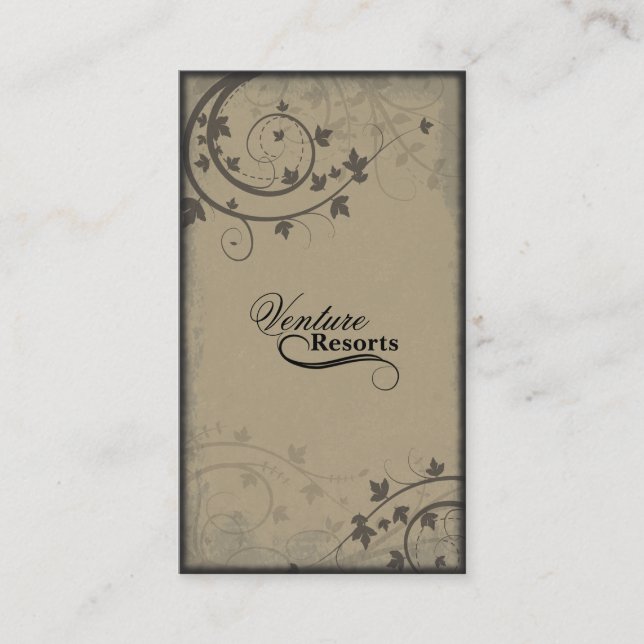 Real Estate Agent Business Card -Beige Brown Black (Front)