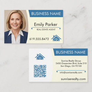 Real Estate Agent Business Card Modern QR Code