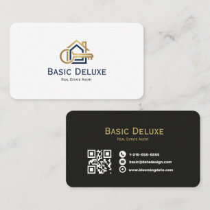 Real Estate Agent Business Card with Logo/QR code
