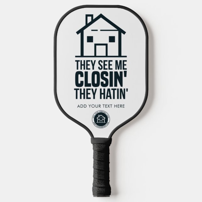 Real Estate Agent Business Logo Personalise Pickleball Paddle (Front)