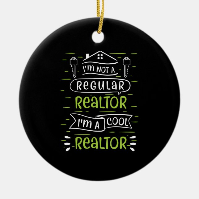 Real Estate Agent Ceramic Ornament (Front)