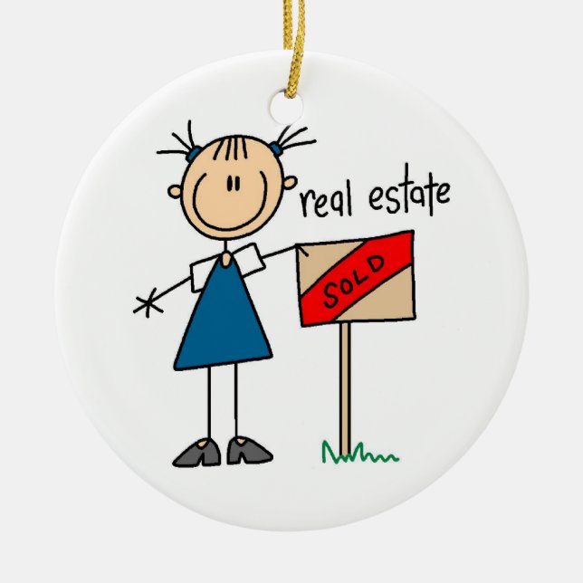 Real Estate Agent Ceramic Ornament (Front)