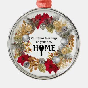 Real Estate Agent Closing Gift Christmas Favor Box Metal Ornament