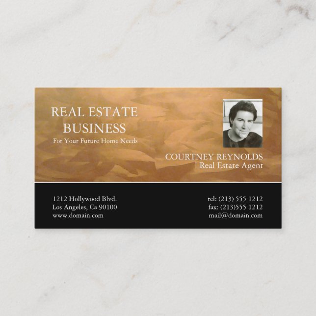 Real Estate Agent Copper Business Cards (Front)
