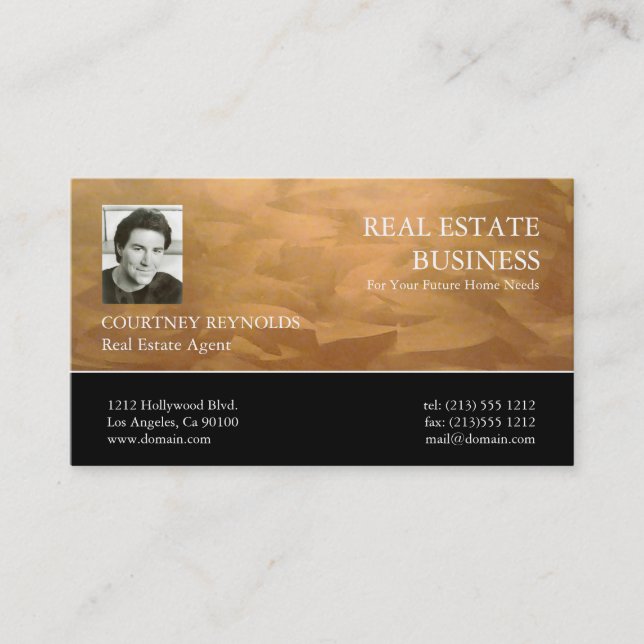 Real Estate Agent Copper Business Cards (Front)