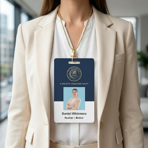 Real Estate Agent Custom Logo Property Branding ID Badge
