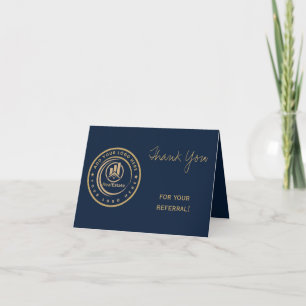 Real Estate Agent   Custom Logo Property Branding Thank You Card