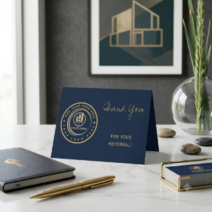 Real Estate Agent Custom Logo Property Branding Thank You Card