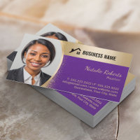 Real Estate Agent Custom Logo Purple Gold Realtor