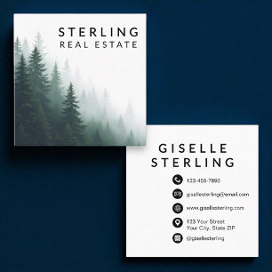 Real Estate Agent Elevated Nature Mountain View  Square Business Card