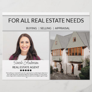 Real Estate Agent farming  CARD shop sign Flyer