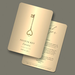 Real Estate Agent Faux Gold Grateful Appreciation Thank You Card