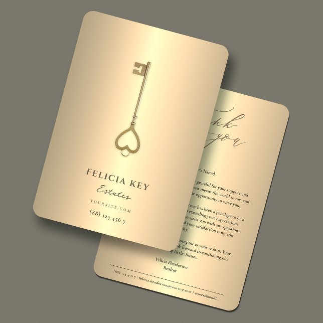 Real Estate Agent Faux Gold Grateful Appreciation Thank You Card (Real Estate Agent Gold Grateful Appreciation Thank You Card
)