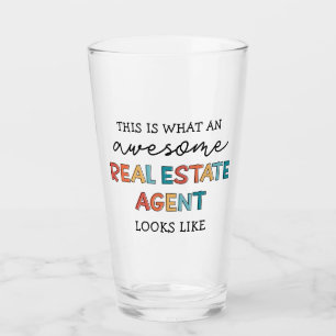Real Estate Agent Funny Awesome Realtor Gifts Glass