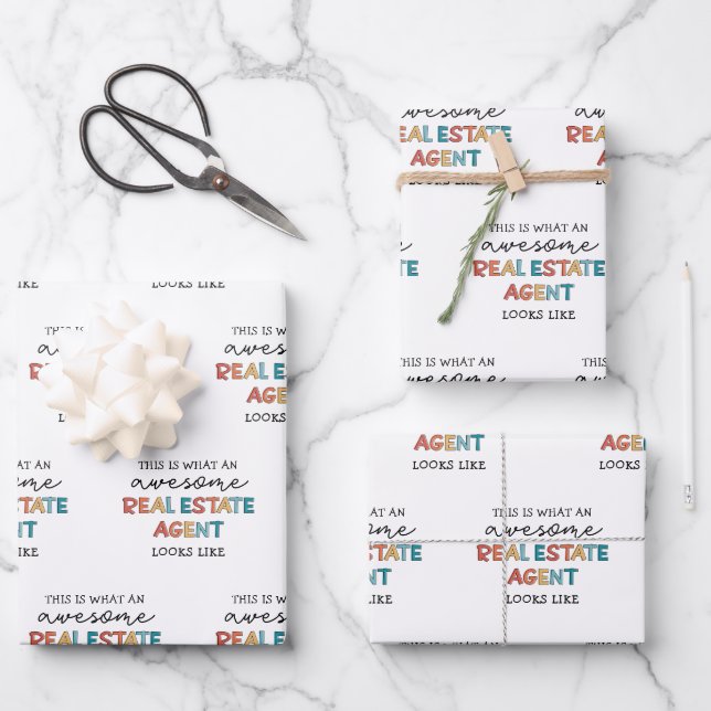 Real Estate Agent Funny Awesome Realtor Wrapping Paper Sheet (Front)