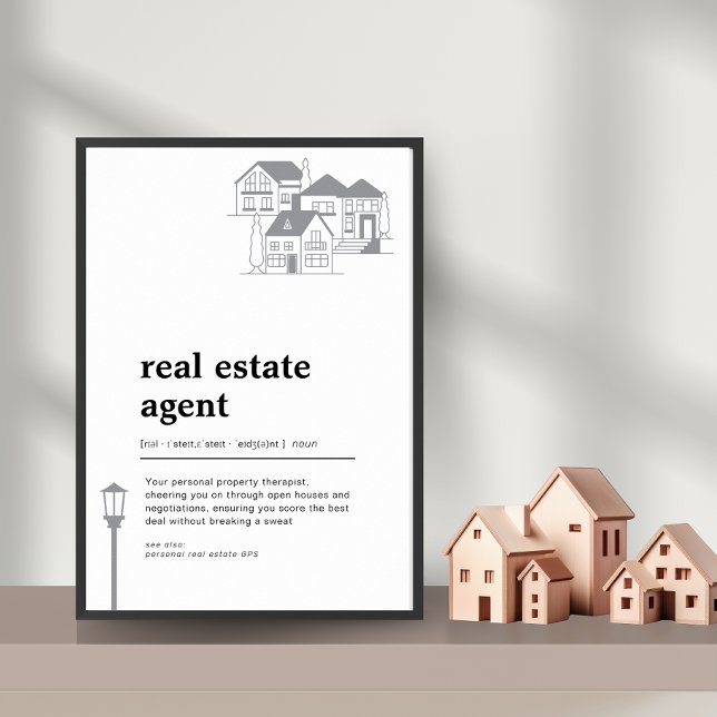 Real Estate Agent Funny Definition Wall Decor (Real Estate Agent Funny Definition Wall Decor)