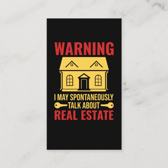 Real Estate Agent Funny Investor Humour Business Card (Front)