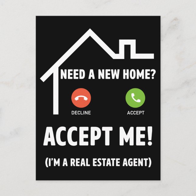 Real Estate Agent Funny Property Broker Postcard (Front)