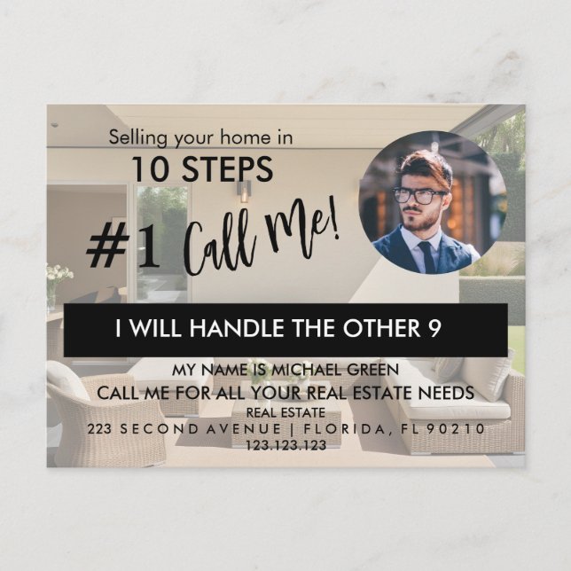 Real Estate Agent HELLO Spring checklist Announcem Announcement Postcard (Front)
