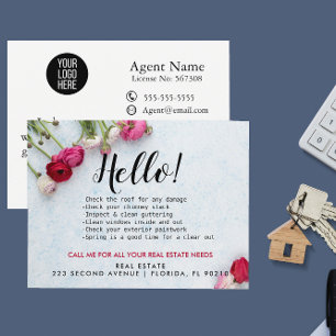 Real Estate Agent HELLO Spring checklist Announcement Postcard