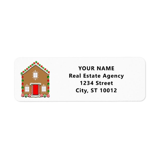 Real Estate Agent Holiday Label Return Address Label (Front)